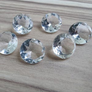 Natural Crystal Quartz Round Faceted Cut Calibrated Loose Gemstone 5,6,7,8,9,10,11,12,13,14,15,16,17,18,19,20mm
