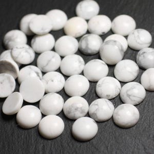 Natural White Howlite Round Cabochon Calibrated Loose Gemstone 5,6,7,8,9,10,11,12,13,14,15,16,17,18,19,20mm