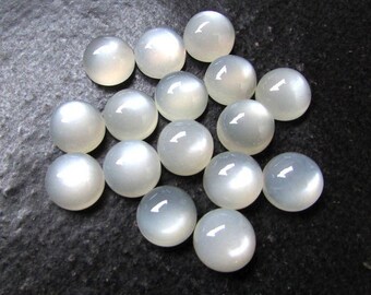 Natürlicher weißer Mondstein runder Cabochon kalibrierter loser Edelstein 3,4,5,6,7,8,9,10,11,12 mm