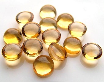 Natural Citrine Round Cabochon Loose Gemstone (3mm-10mm Available)