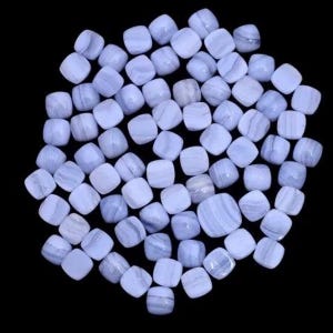 Natural Blue Lace Agate Cushion Cabochon Calibrated Loose Gemstone 6,7,8,9,10,11,12,13,14,15mm