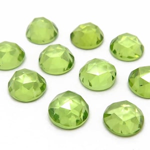 Natural Peridot Round Rose Cut Calibrated Loose Gemstone 5mm 6mm