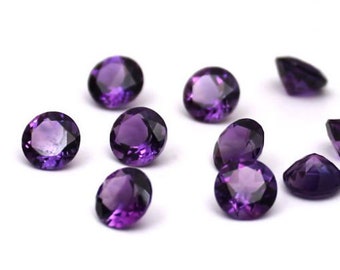 Natural Purple Amethyst Round Faceted Cut 3mm to 12mm Calibrated Natural Loose Gemstone