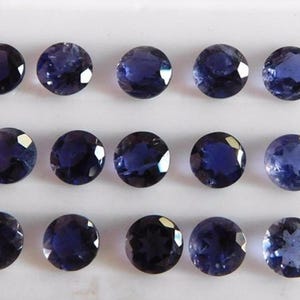 Natural Iolite Round Faceted Cut Calibrated Loose Gemstone 3mm 4mm 5mm 6mm