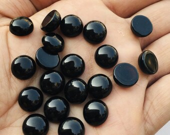 Natural Black Onyx 100pcs 3x3mm Round Cabochon Loose Gemstone