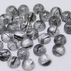 Natural Black Rutile Round Cabochon Calibrated Loose Gemstone 5,6,7,8,9,10,11,12,13,14,15mm