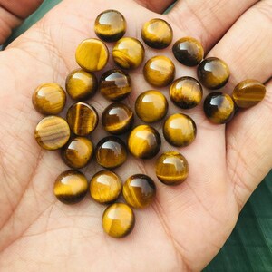 Natural Tiger Eye Round Cabochon Calibrated Loose Gemstone 3,4,5,6,7,8,9,10,11,12,13,14,15,16,17,18,19,20,21,22,23,24,25mm