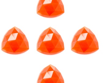 Natural Carnelian Trillion Rose Cut 5mm to 15mm Calibrated Natural Loose Gemstone