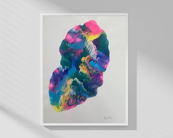 Abstrakte Acryl-Malerei auf Kunstkarton | „Farbenflüstern“ | ungerahmt | handgemalte Kunst