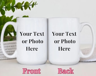 Personalized Mug, 11 or 15oz, Amharic Text Mug, Mother's Day Mug, Custom Made Mug, Photo Print Mug, Birthday Gift, Memorial Mug, Anniversary