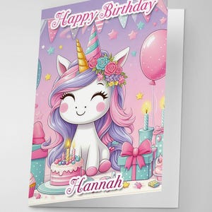 d'anniversaire personnalisée Licorne | Fille, petite-fille et plus