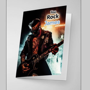 Tarjeta de cumpleaños personalizada de Rockstar/Heavy Metal Badass