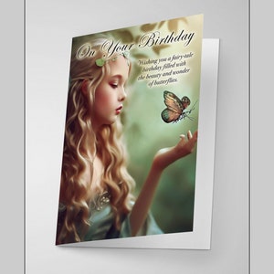Fantasy Themed Fee & Schmetterling Grußkarte