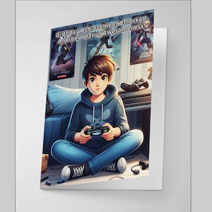 Sali di livello per il tuo compleanno: biglietto celebrativo per Gamer Boy