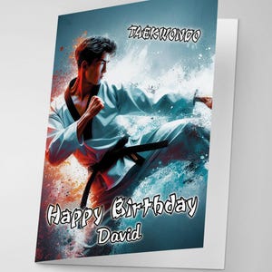 Personalised Taekwondo Birthday Card: A Kicking Good Time!