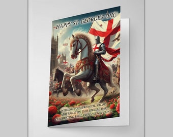 St. George's Day Greeting Card - A5 Size, Gloss Finish, With Envelope