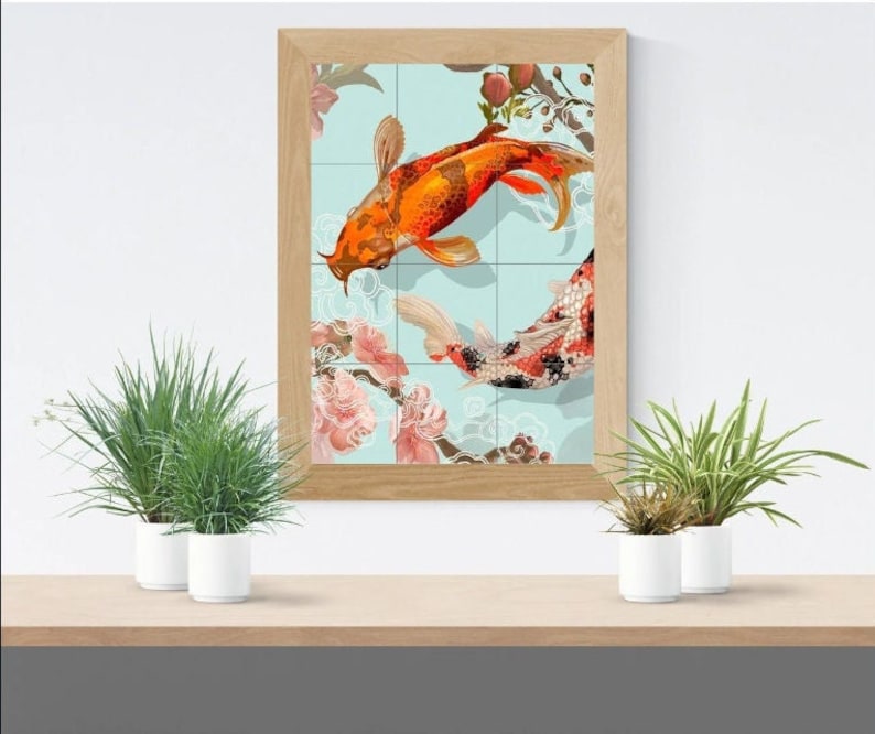 Stunning Wall Art Koi Fish Print Japanese Modern Home - Etsy