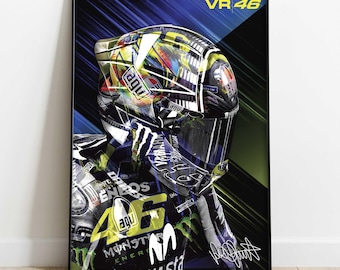ヴァレンティーノ・ロッシのポスター、MotoGPヤマハのミニマリスト