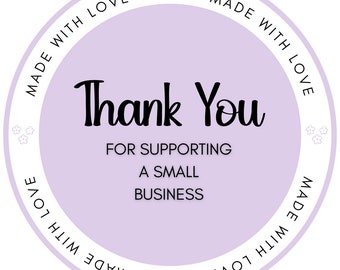 Sticker Round Thank You for Your Purchase Small Business 2 Inch Digital ...
