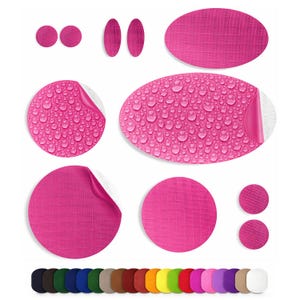 Nylon & Polyester Jacket Repair Patches - 30+ Colours, 11 Pre-Cut Self-Adhesive Pieces - Waterproof Fix for Puffers, Tents, Bags