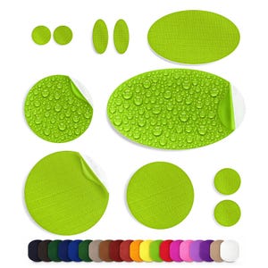 Tent & Jacket Repair Patches (11 Pcs, 30+ Colours) Self-Adhesive Rip-Stop Polyester - Waterproof Fix for Camping Gear, Sleeping Bags, Coats
