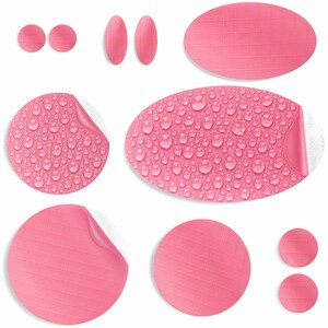 Repair Patches for Puffer Jackets (PINK, 11 Pieces) Self-Adhesive, Waterproof, Tear-Resistant, Fix Holes in Tents, Shoes, Down Clothing