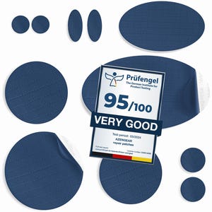 Repair Patches for Down Jackets, Puffer Coats, Waterproof, Self-Adhesive, Pre-Cut, Tear-Cold-Heat-Resistant, Polyester (DARK NAVY, 11 Pcs)