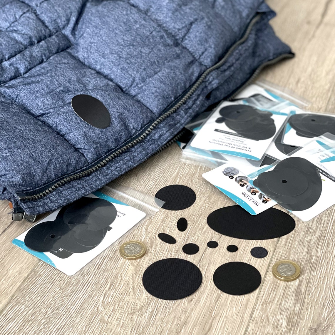 Puffer Jacket Repair Patches BLACK 11 Pieces Selfadhesive Etsy UK