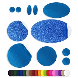 Puffer Jacket Repair Patches - 30+ Colours, 11 Pre-Cut Self-Adhesive Pieces - Waterproof Fix for Down Coats, Tents, Sleeping Bags, Ski Wear