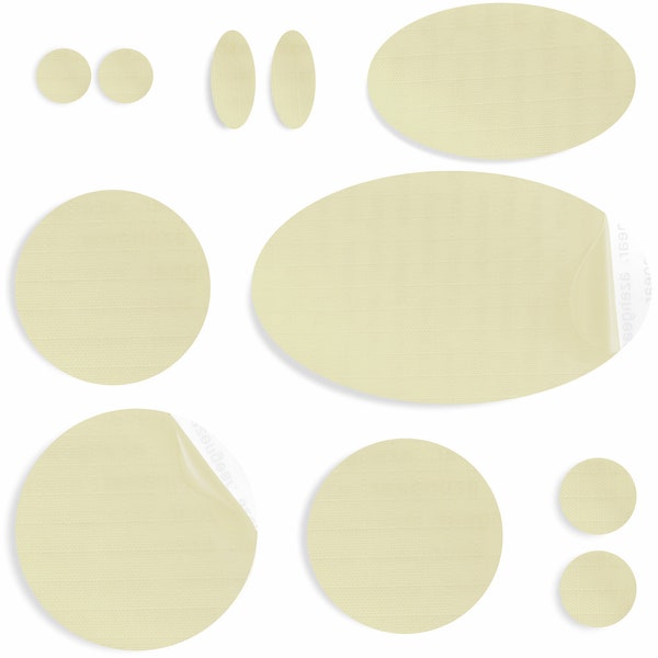 Patchs de réparation pour veste matelassée (BEIGE CLAIR, 11 pièces) auto-adhésifs, imperméables, résistants aux déchirures, trous de fixation dans les tentes, chaussures, vêtements en duvet