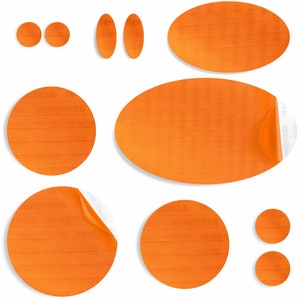 Repair Patches for Puffer Jackets (ORANGE, 11 Pieces) Self-Adhesive, Waterproof, Tear-Resistant, Fix Holes in Tents, Shoes, Down Clothing