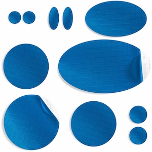 Repair Patches for Puffer Jackets (BLUE, 11 Pieces) Self-Adhesive, Waterproof, Tear-Resistant, Fix Holes in Tents, Shoes, Down Clothing