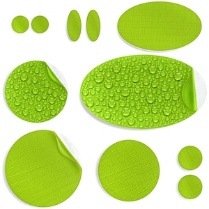 Daunen Jacke Reparatur Patches (GREEN, 11 Stück) Pre-Cut, selbstklebend, wasserdicht, reißfest, fix Löcher in Zelten, Kugeln, Schuhen