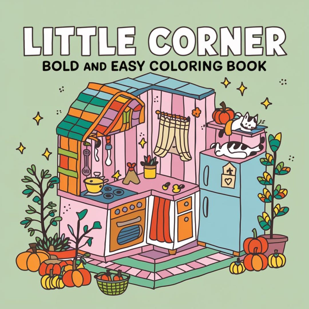 Coco Wyo Little Corner Coloring Pages for Adults and Kids, 52 Bold Easy ...