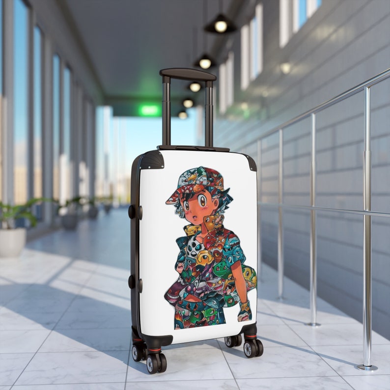 Pokémon Suitcase ash suitcase for travel cosplay vacation accessories with gaming character in video game lover gamer gift for kids travel image 1