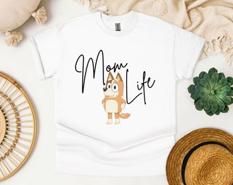 custom mothers day shirt for mothers day gift bluey themed top chili themed top outfit for dog mom t shirt custom dog top custom puppy shirt