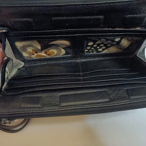 Brighton Braun Croc Geprägte Leder Crossbody Geldbörse Geldbörse Geldbörse Vintage Bild 6