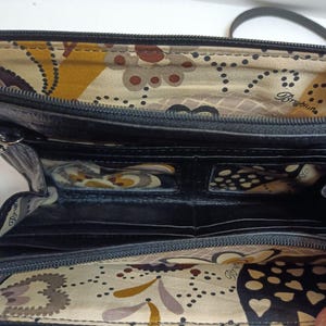 Brighton Braun Croc Geprägte Leder Crossbody Geldbörse Geldbörse Geldbörse Vintage Bild 10