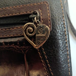 Brighton Braun Croc Geprägte Leder Crossbody Geldbörse Geldbörse Geldbörse Vintage Bild 3