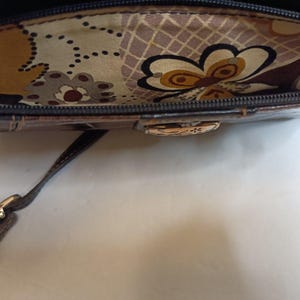 Brighton Braun Croc Geprägte Leder Crossbody Geldbörse Geldbörse Geldbörse Vintage Bild 8