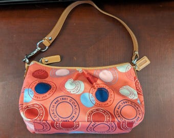 Coach Pink Polka Dot Plissee Tasche Mit Top Griffen Demi Y2K