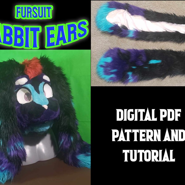 Fursuit Rabbit Ears Pattern Template PDF