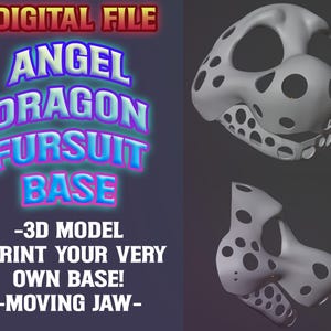 Angel Dragon Fursuit Head Base STL Modell für 3D Druck *Moving Jaw*