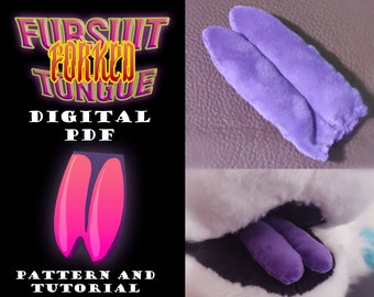 Fursuit FORKED Tongue Pattern Template PDF