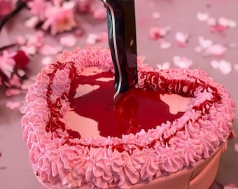 Stabbed Through the Heart Cake Purse in Pink