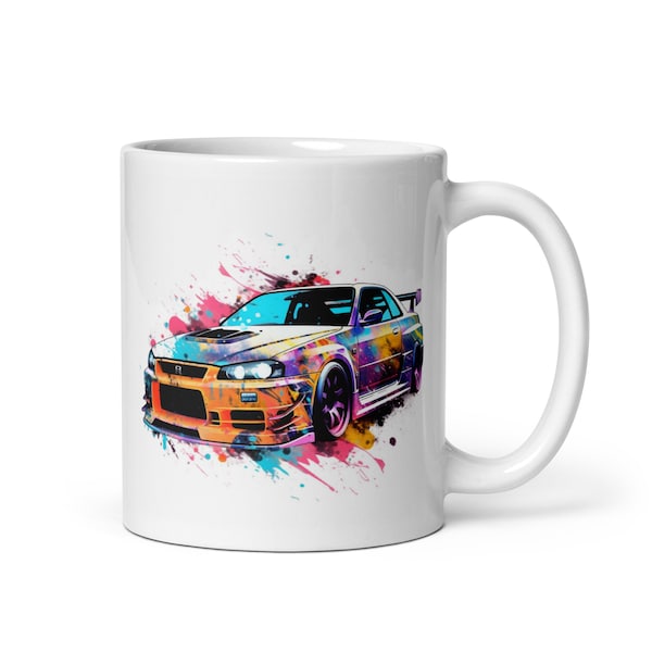 Nissan Skyline Mug | R34 GTR | JDM Car | Car Gifts | Japanese Car