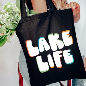 Lake Life white colorful Digital Design / PNG