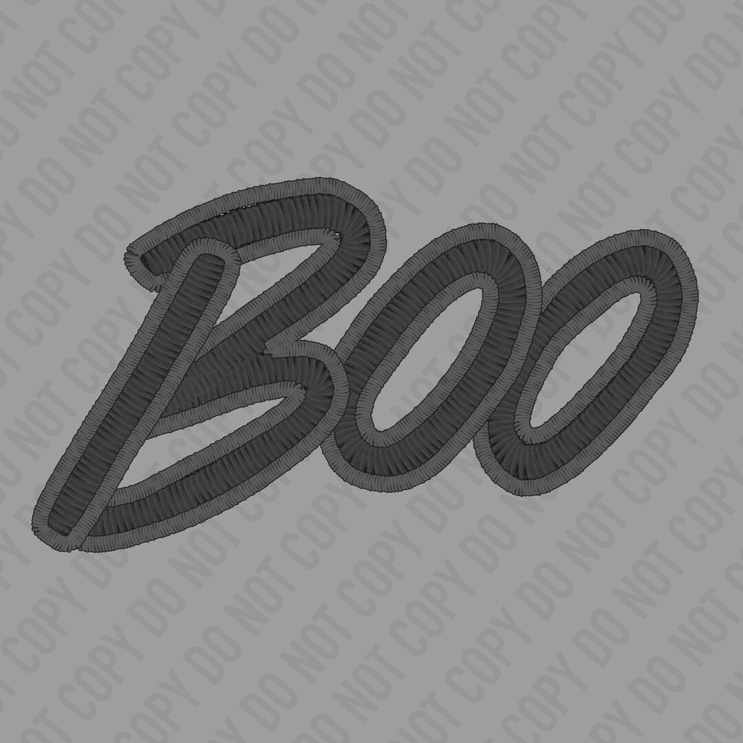 Embroidered Black Boo Digital Design / PNG - Etsy