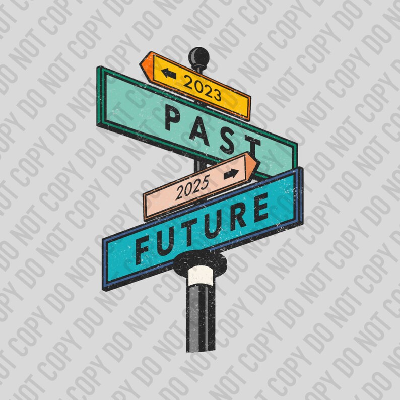 Distressed Retro Past Future Street Sign Digital Design / PNG - Etsy