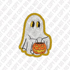 Patch Glitter Ghost trick or treat Design / PNG